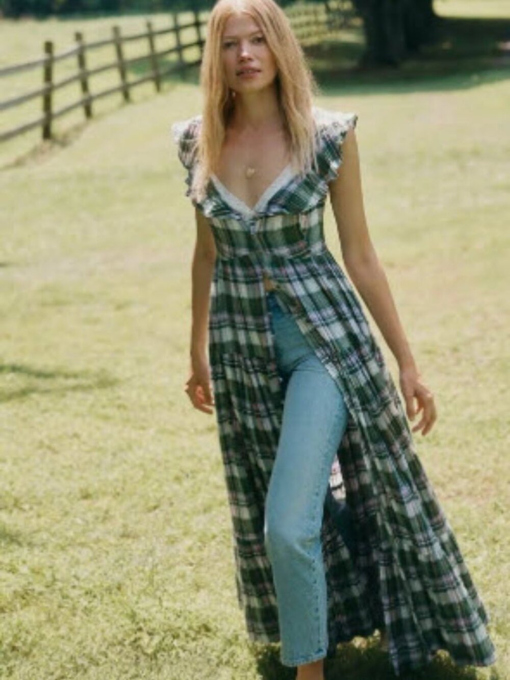 Pilcro Anthropologie Flutter-Sleeve Tiered Midi Dress Plus Size
